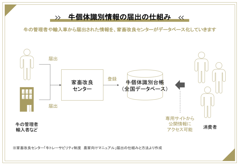 牛の個体識別情報の届け出の流れ